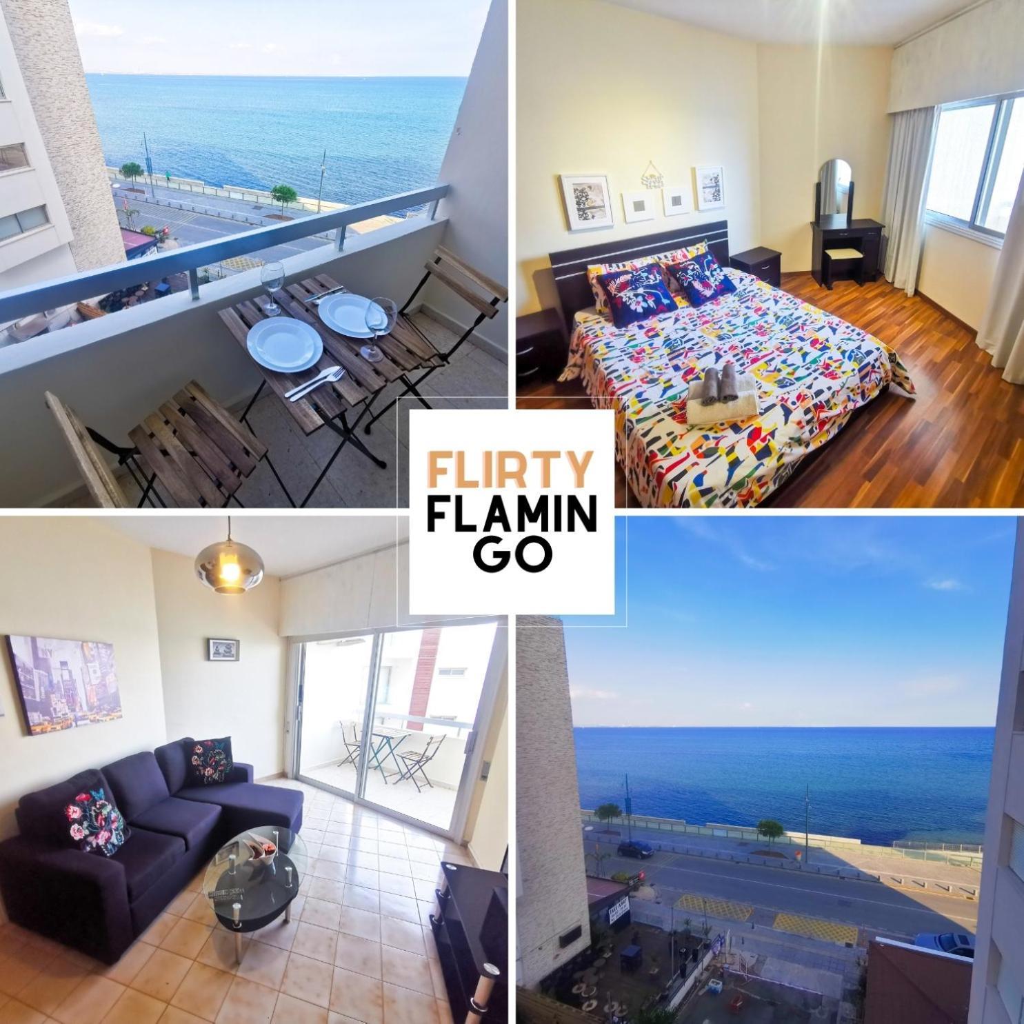 Flirty Flamingo Seaview Seafront Apartment ラルナカ エクステリア 写真